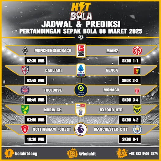 Jadwal Dan prediksi